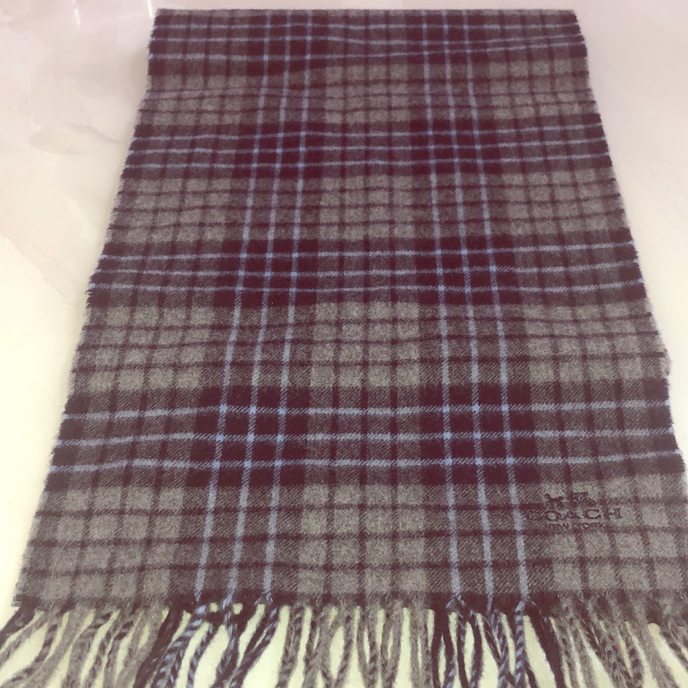 Coach cashmere and wool scarf. Blue grey excellent